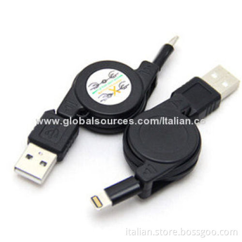 Wholesale Retractable Cables for iPhone 5/5s/5c, CE and RoHS Marks
